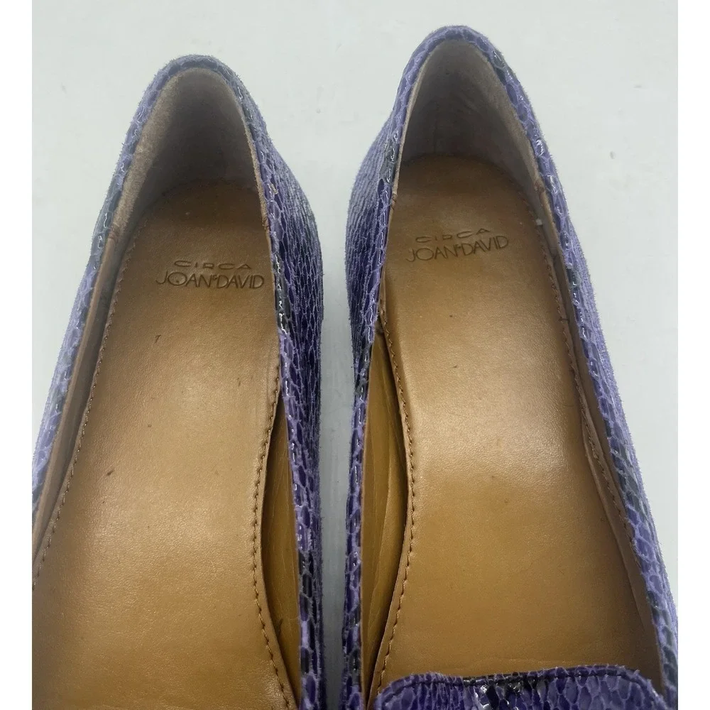 Vintage Circa Joan &‎ David Women's Size 6.5 Leather Upper Loafer Flats Purple